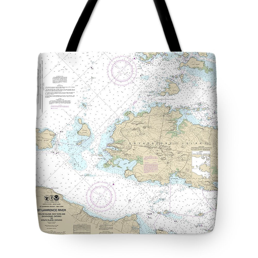 Nautical Chart-14774 Round I, Ny,-gananoque, Ont,-wolfe I, Ont - Tote Bag