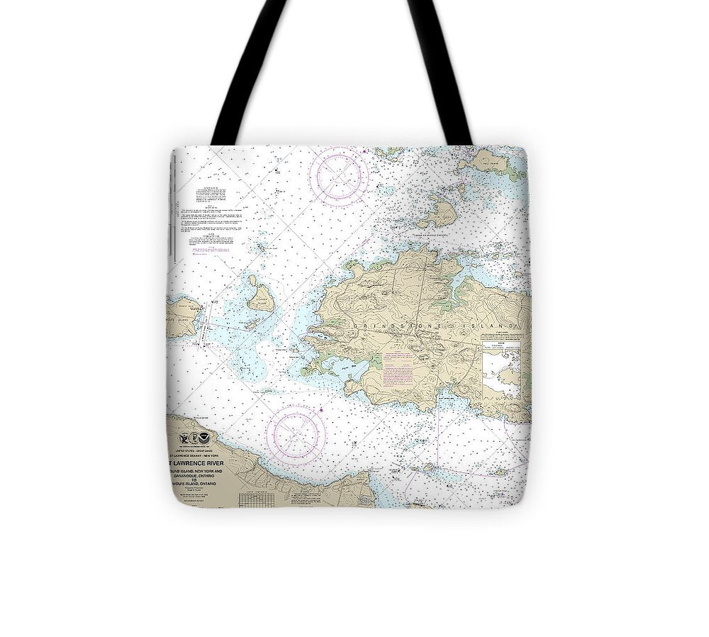 Nautical Chart 14774 Round I, Ny, Gananoque, Ont, Wolfe I, Ont Tote Bag