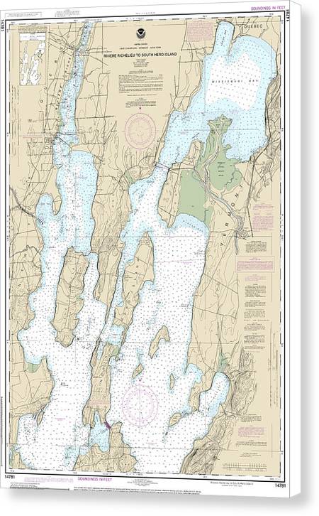 Nautical Chart-14781 Riviere Richelieu-south Hero Island - Canvas Print