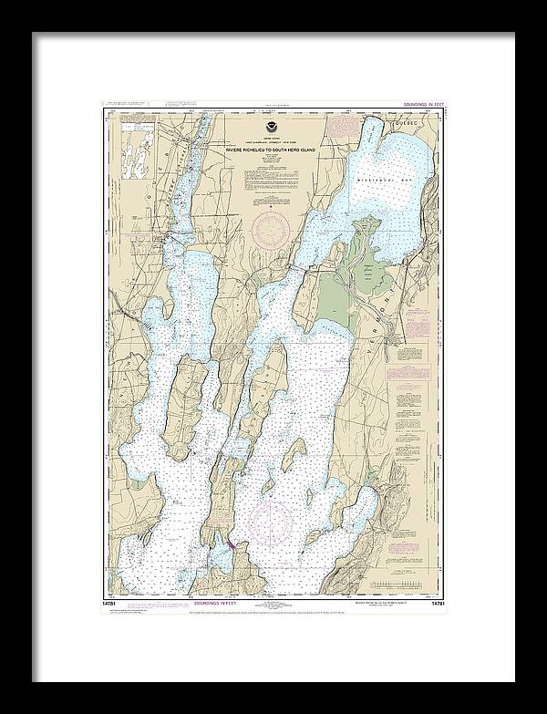 Nautical Chart-14781 Riviere Richelieu-south Hero Island - Framed Print