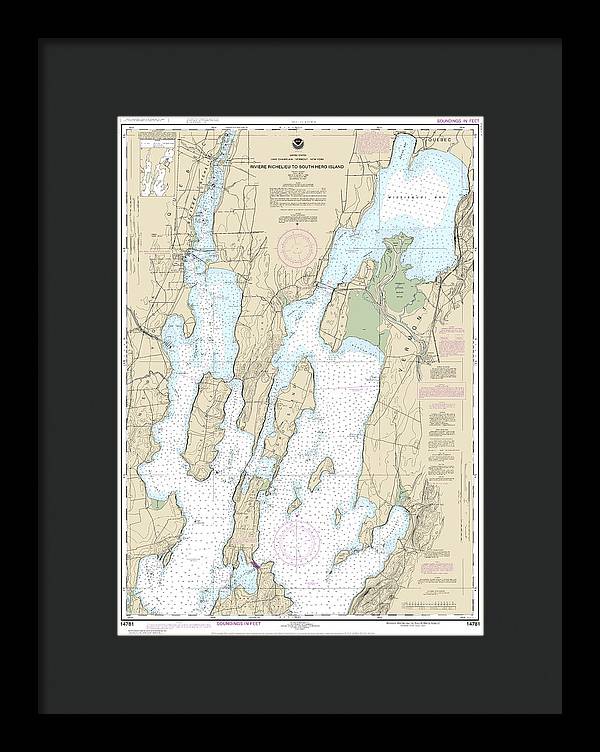 Nautical Chart-14781 Riviere Richelieu-south Hero Island - Framed Print