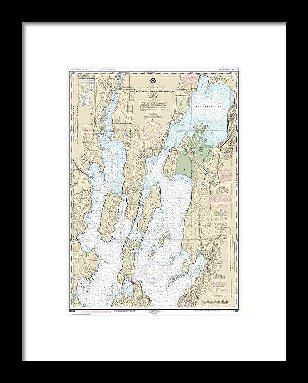 A beuatiful Framed Print of the Nautical Chart-14781 Riviere Richelieu-South Hero Island by SeaKoast