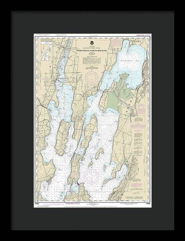 Nautical Chart-14781 Riviere Richelieu-south Hero Island - Framed Print