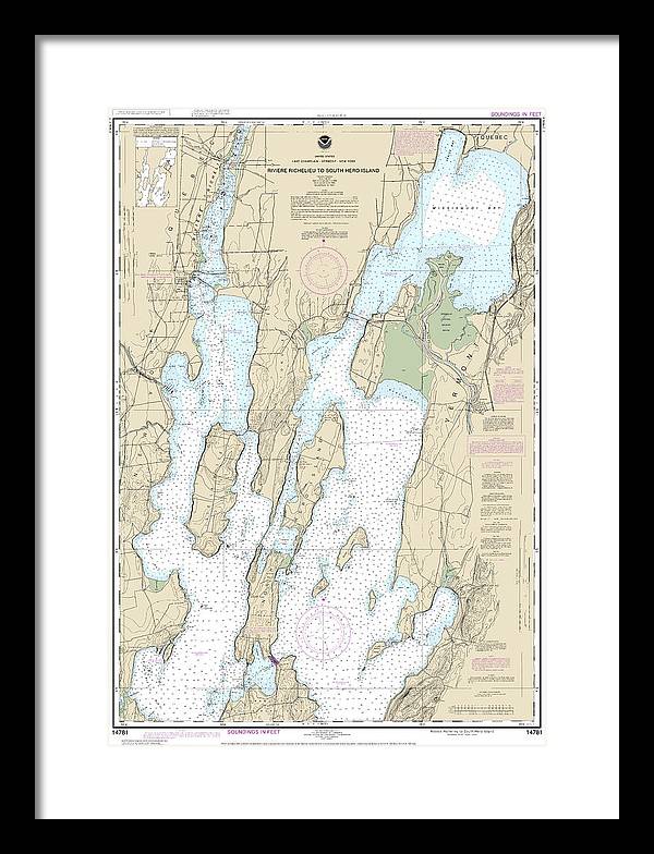 Nautical Chart-14781 Riviere Richelieu-south Hero Island - Framed Print