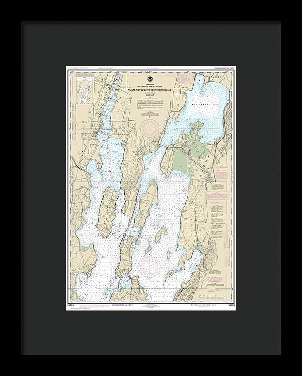 Nautical Chart-14781 Riviere Richelieu-south Hero Island - Framed Print