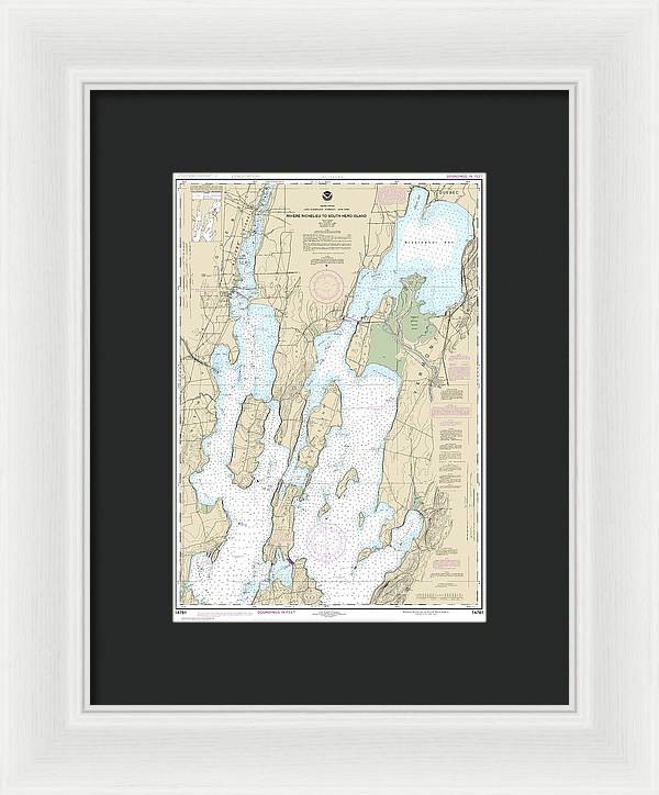 Nautical Chart-14781 Riviere Richelieu-south Hero Island - Framed Print