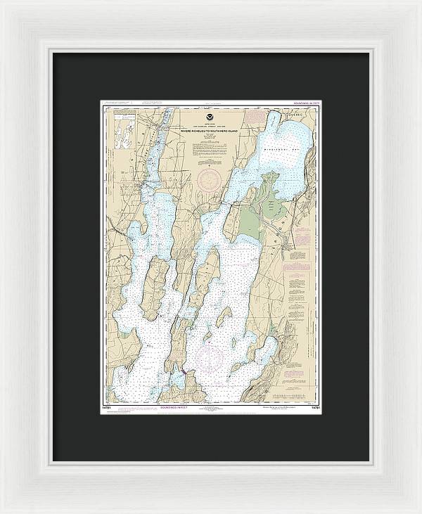 Nautical Chart-14781 Riviere Richelieu-south Hero Island - Framed Print