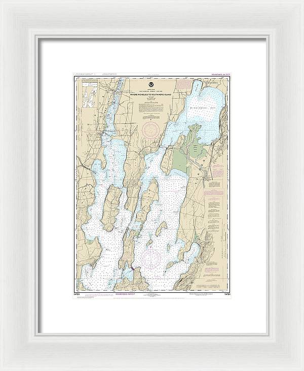 Nautical Chart-14781 Riviere Richelieu-south Hero Island - Framed Print