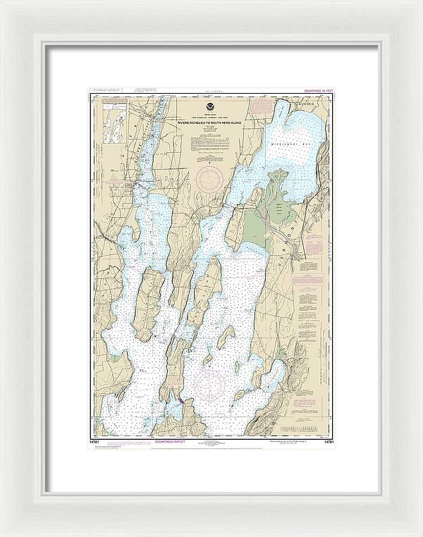 Nautical Chart-14781 Riviere Richelieu-south Hero Island - Framed Print