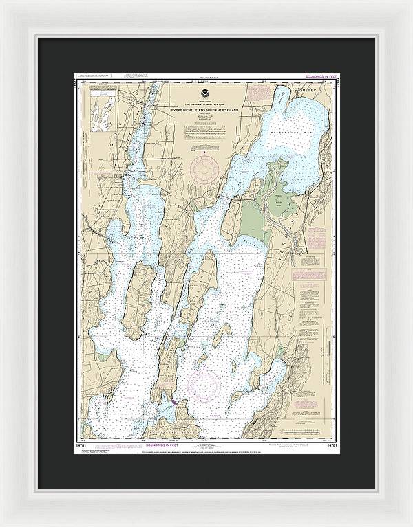 Nautical Chart-14781 Riviere Richelieu-south Hero Island - Framed Print