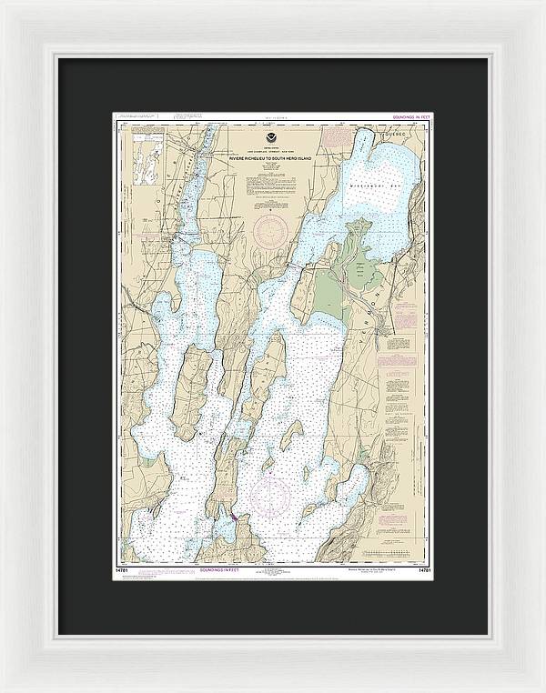 Nautical Chart-14781 Riviere Richelieu-south Hero Island - Framed Print