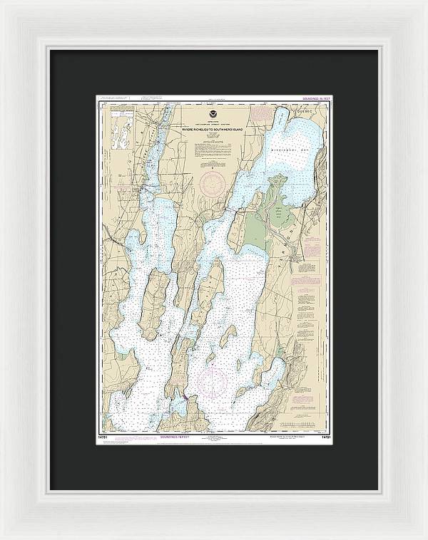 Nautical Chart-14781 Riviere Richelieu-south Hero Island - Framed Print