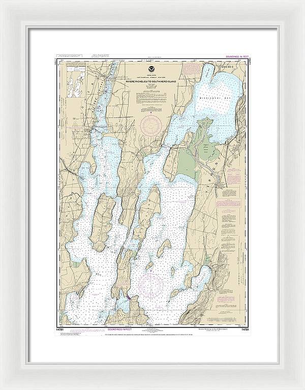 Nautical Chart-14781 Riviere Richelieu-south Hero Island - Framed Print