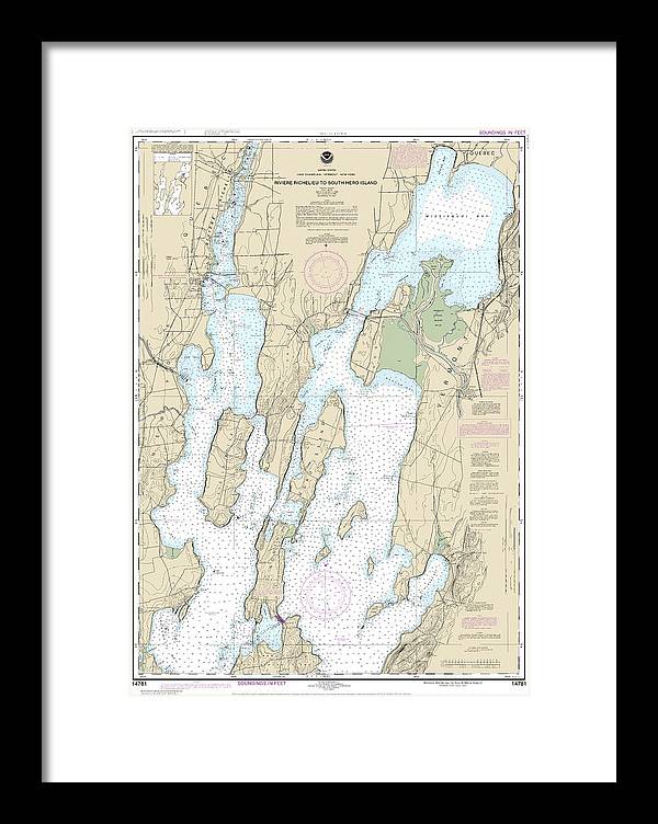 Nautical Chart-14781 Riviere Richelieu-south Hero Island - Framed Print