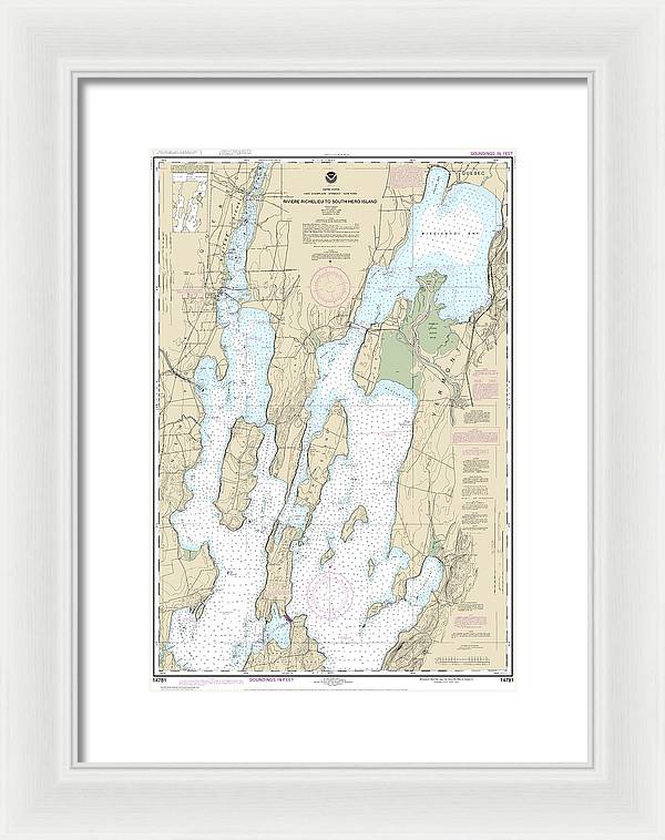 Nautical Chart-14781 Riviere Richelieu-south Hero Island - Framed Print