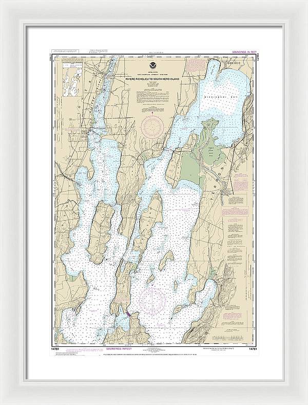 Nautical Chart-14781 Riviere Richelieu-south Hero Island - Framed Print