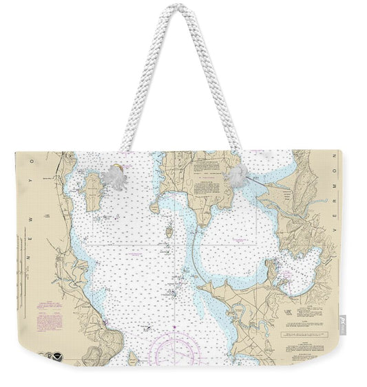 Nautical Chart-14782 Cumberland Head-four Brothers Islands - Weekender Tote Bag