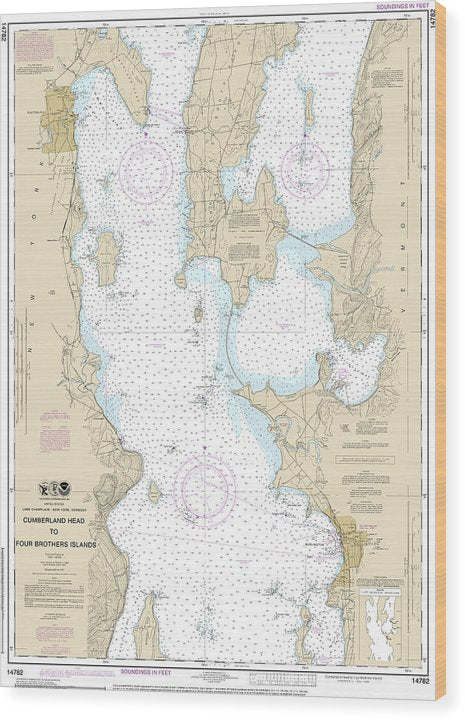 Nautical Chart-14782 Cumberland Head-Four Brothers Islands Wood Print