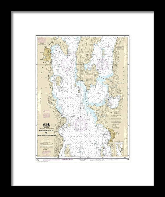 A beuatiful Framed Print of the Nautical Chart-14782 Cumberland Head-Four Brothers Islands by SeaKoast