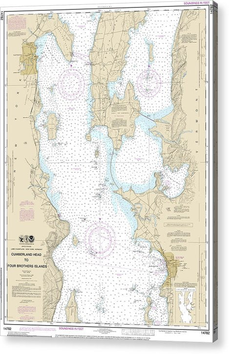 Nautical Chart-14782 Cumberland Head-Four Brothers Islands  Acrylic Print