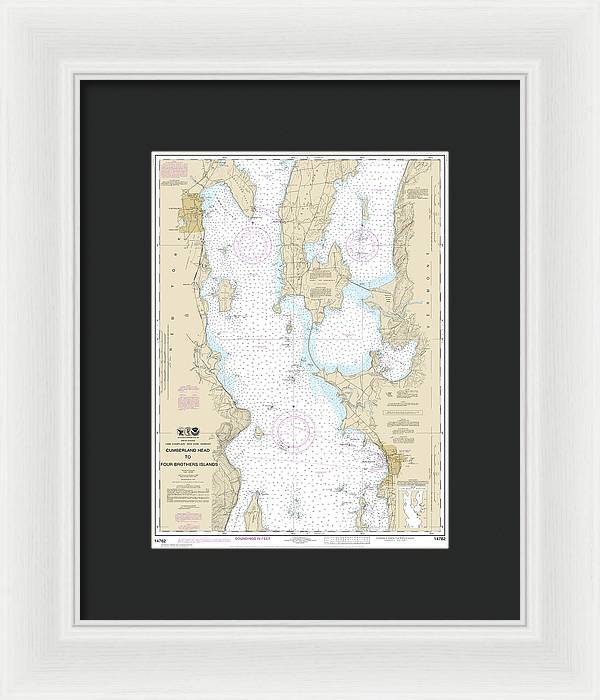 Nautical Chart-14782 Cumberland Head-four Brothers Islands - Framed Print