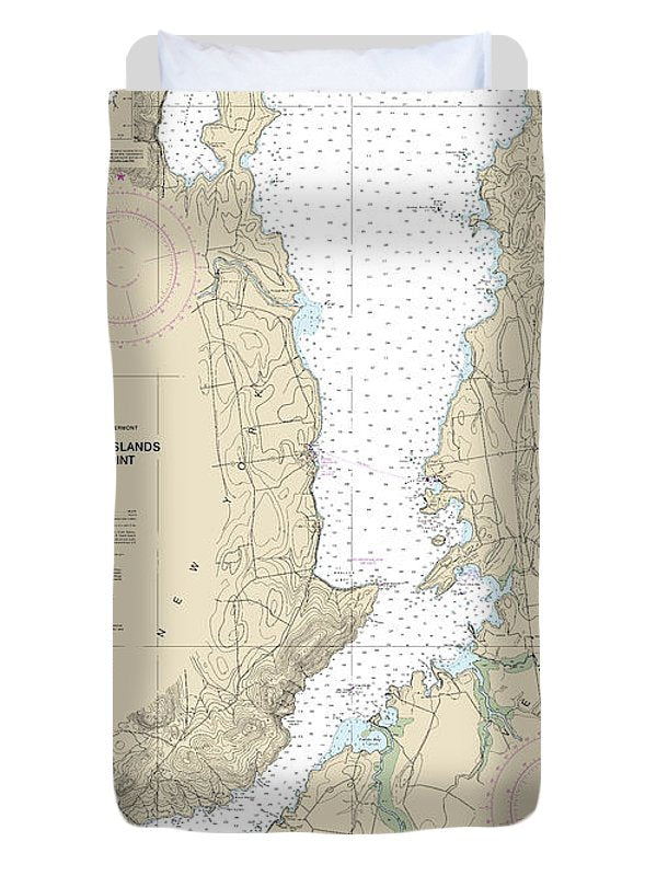 Nautical Chart-14783 Four Brothers Islands-barber Point - Duvet Cover