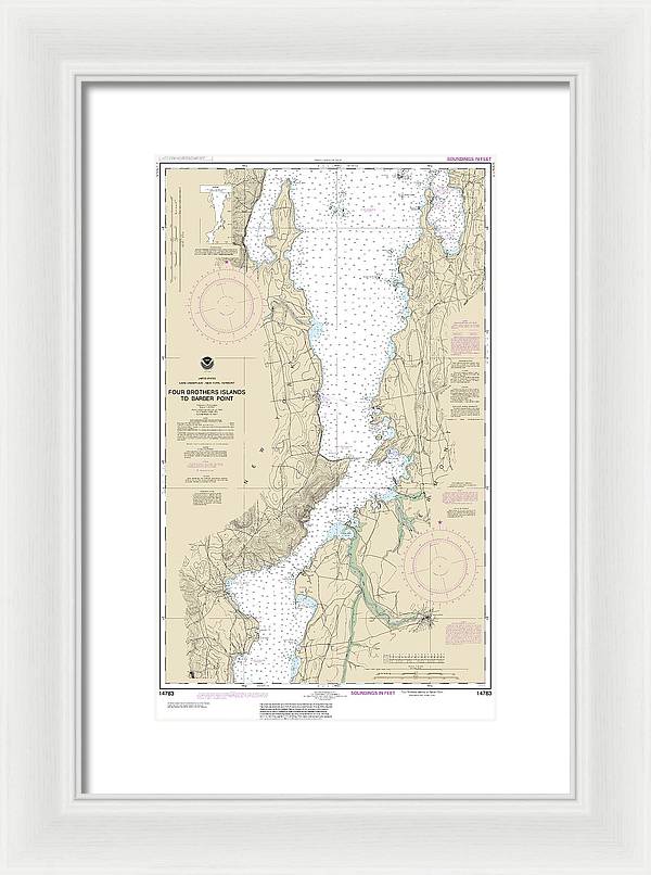 Nautical Chart-14783 Four Brothers Islands-barber Point - Framed Print