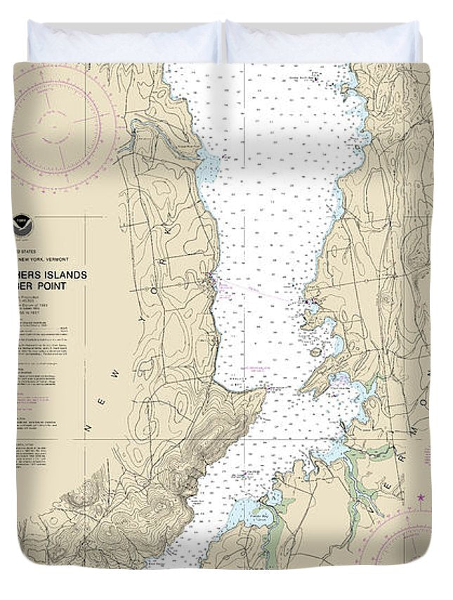 Nautical Chart-14783 Four Brothers Islands-barber Point - Duvet Cover