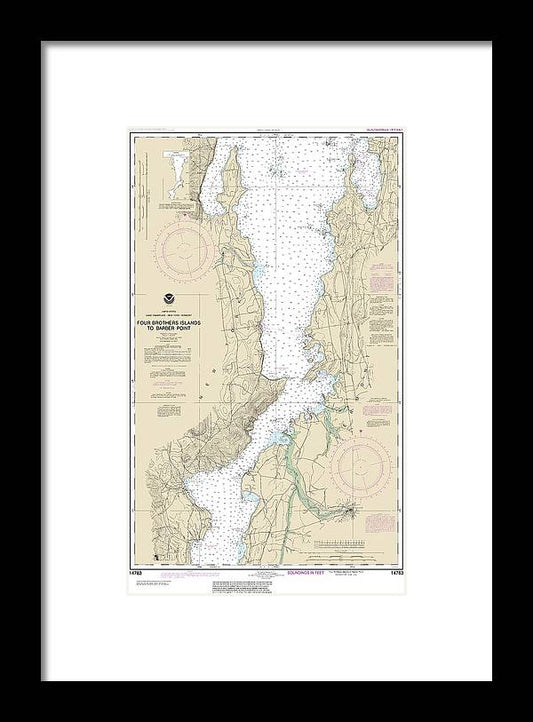 Nautical Chart-14783 Four Brothers Islands-barber Point - Framed Print