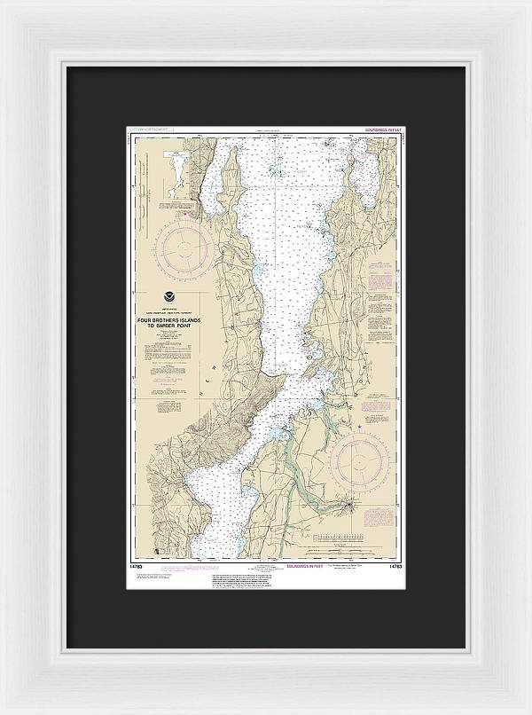 Nautical Chart-14783 Four Brothers Islands-barber Point - Framed Print