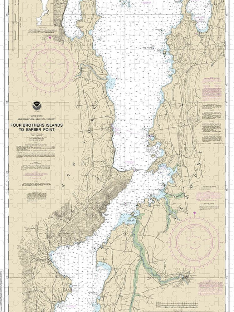 Nautical Chart 14783 Four Brothers Islands Barber Point Puzzle