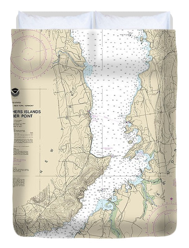 Nautical Chart-14783 Four Brothers Islands-barber Point - Duvet Cover