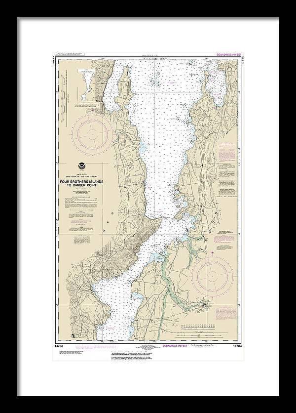 Nautical Chart-14783 Four Brothers Islands-barber Point - Framed Print