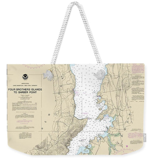 Nautical Chart-14783 Four Brothers Islands-barber Point - Weekender Tote Bag