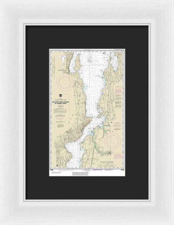 Nautical Chart-14783 Four Brothers Islands-barber Point - Framed Print