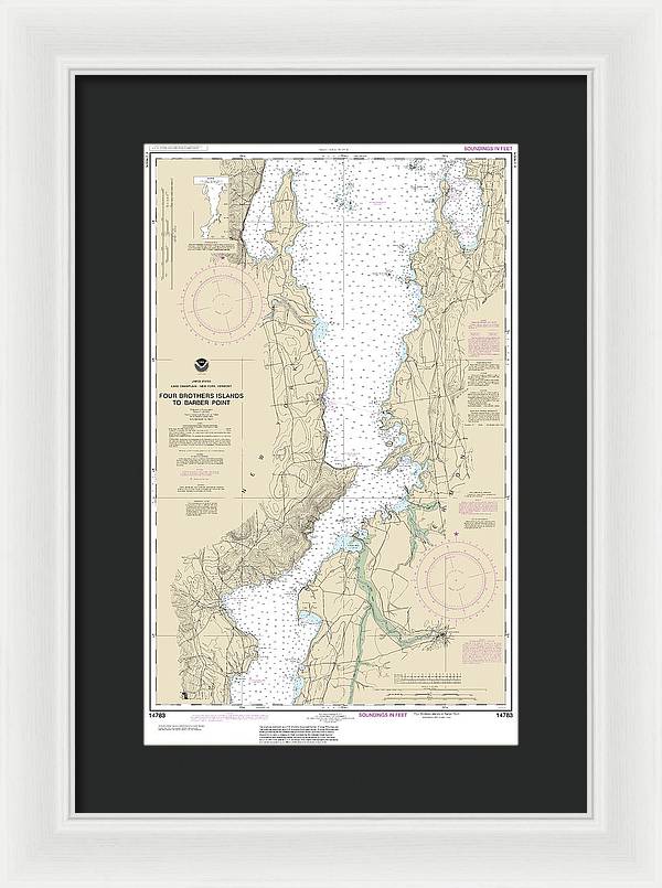 Nautical Chart-14783 Four Brothers Islands-barber Point - Framed Print