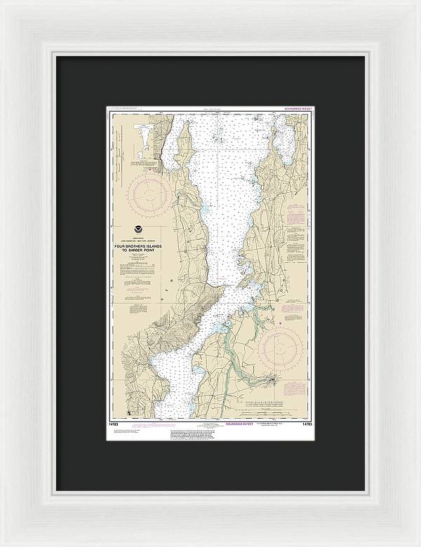 Nautical Chart-14783 Four Brothers Islands-barber Point - Framed Print