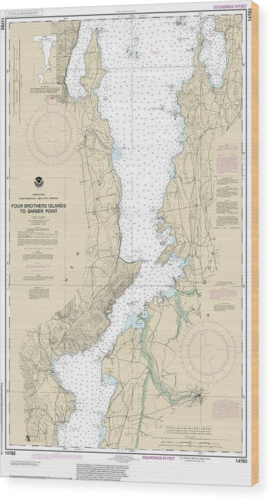 Nautical Chart-14783 Four Brothers Islands-Barber Point Wood Print