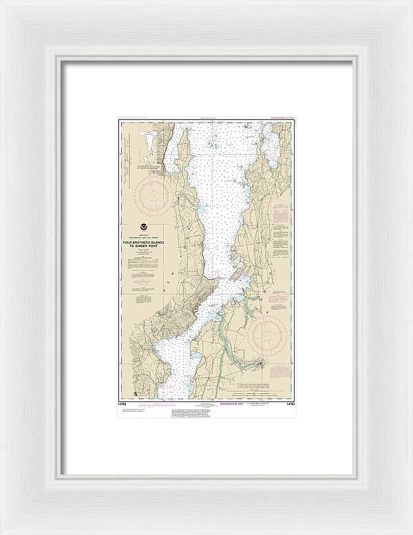 Nautical Chart-14783 Four Brothers Islands-barber Point - Framed Print