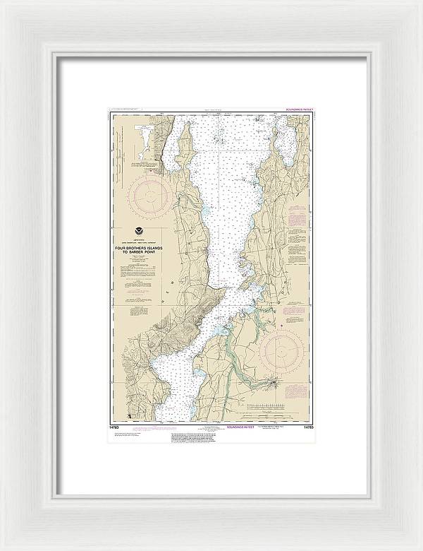 Nautical Chart-14783 Four Brothers Islands-barber Point - Framed Print