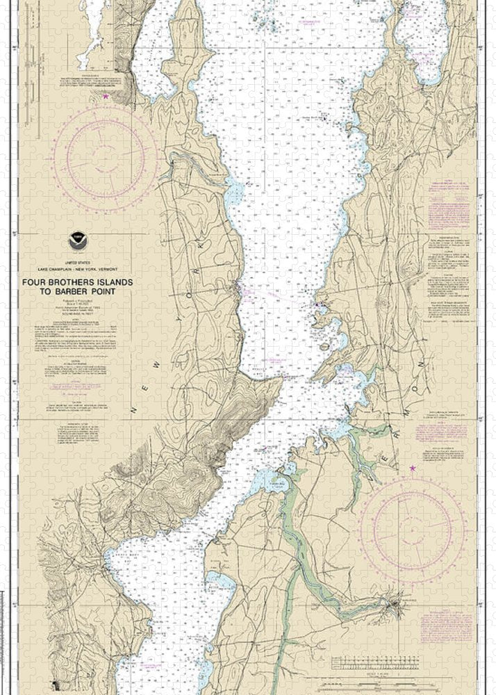 Nautical Chart-14783 Four Brothers Islands-barber Point - Puzzle