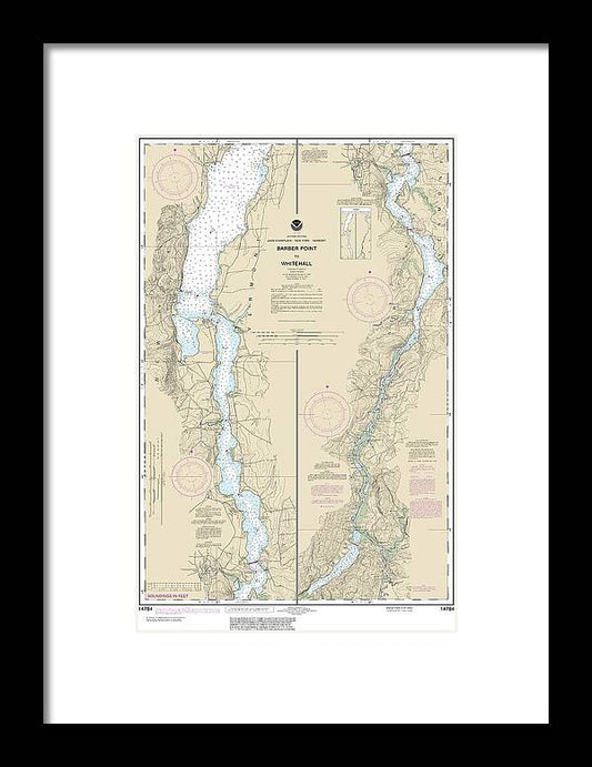 A beuatiful Framed Print of the Nautical Chart-14784 Barber Point-Whitehall by SeaKoast