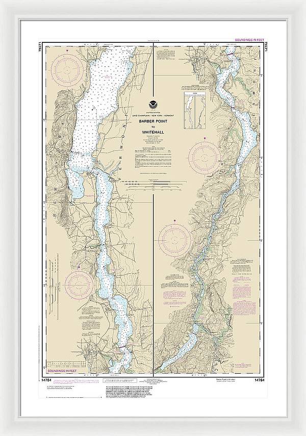 Nautical Chart-14784 Barber Point-whitehall - Framed Print