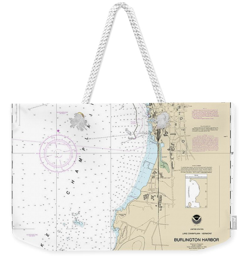 Nautical Chart-14785 Burlington Harbor - Weekender Tote Bag