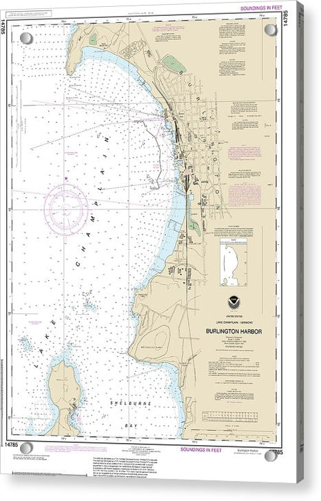Nautical Chart-14785 Burlington Harbor - Acrylic Print