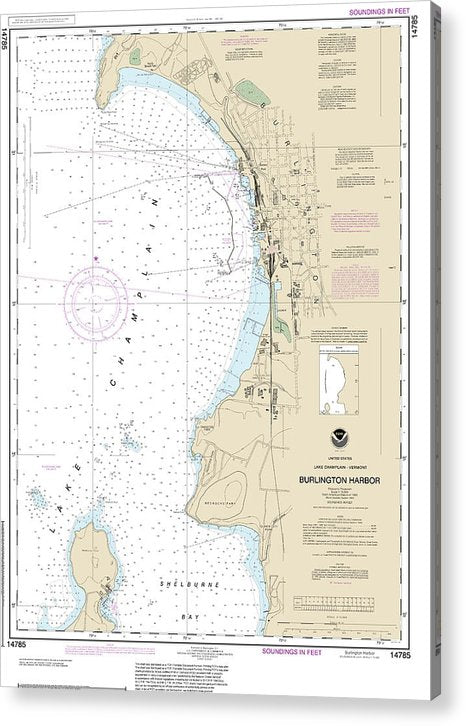 Nautical Chart-14785 Burlington Harbor  Acrylic Print