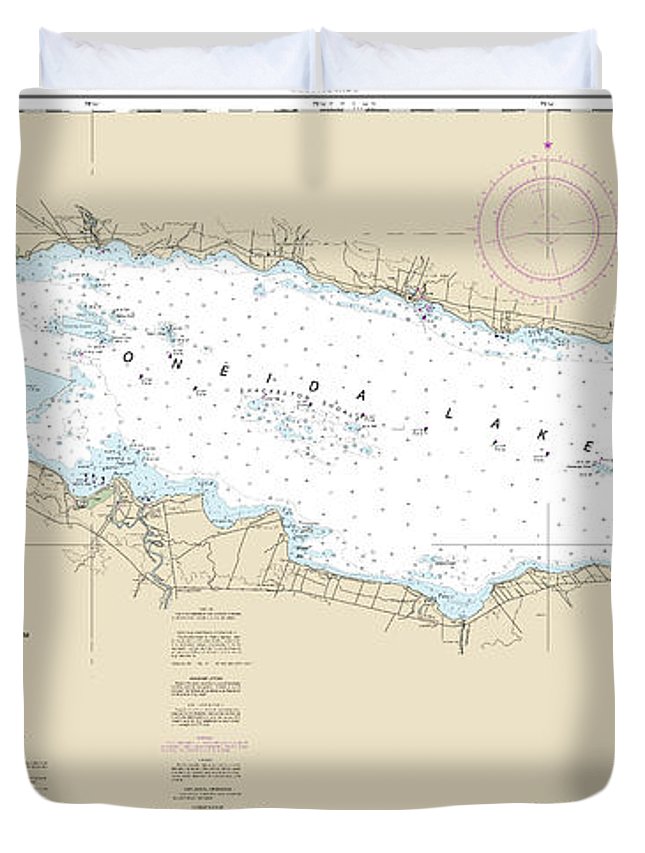 Nautical Chart-14788 Oneida Lake - Lock 22-lock 23 - Duvet Cover