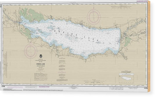 Nautical Chart-14788 Oneida Lake Lock 22-Lock 23 Wood Print
