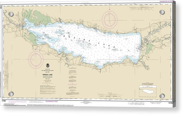 Nautical Chart-14788 Oneida Lake - Lock 22-lock 23 - Acrylic Print