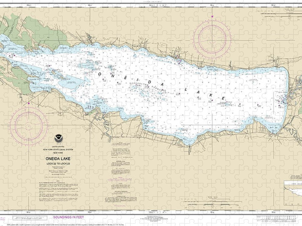 Nautical Chart 14788 Oneida Lake Lock 22 Lock 23 Puzzle